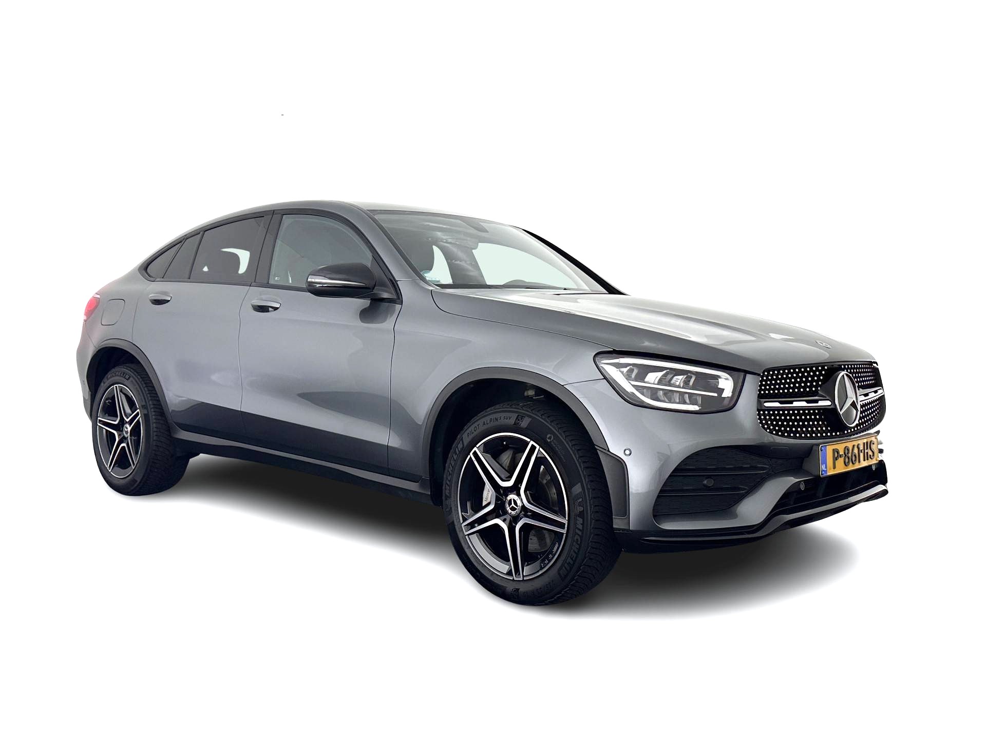 Mercedes-Benz GLC-klasse Coupé 300de 4MATIC Business Solution AMG (Plug-in) (INCL.BTW) *LEATHER-FABRIC | FULL-LED | CAMERA | HEATED-SPORTSEATS | NAVI-FULLMAP | PRIVACYGLASS | SHIFTPADDLES | DAB+ | ECC | PDC | CRUISE | 19''ALU*