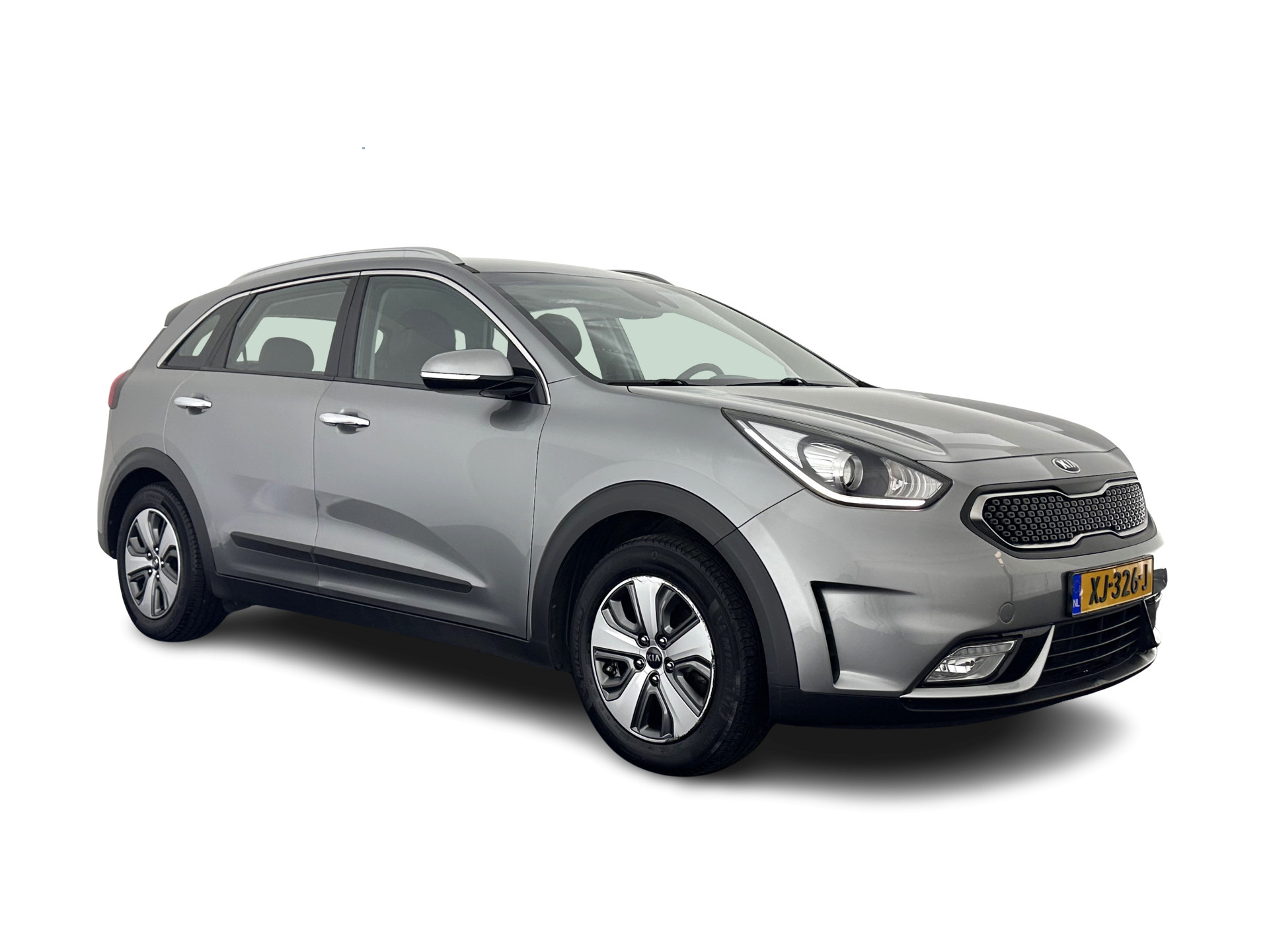 Kia Niro 1.6 GDi Hybrid ExecutiveLine (INCL.BTW) Aut. *LEATHER-FABRIC | NAVI-FULLMAP | KEYLESS | CAMERA | COMFORT-SEATS | DIGI-COCKPIT | LANE-ASSIST | ECC | CARPLAY | PDC | TOWBAR | 16''ALU*