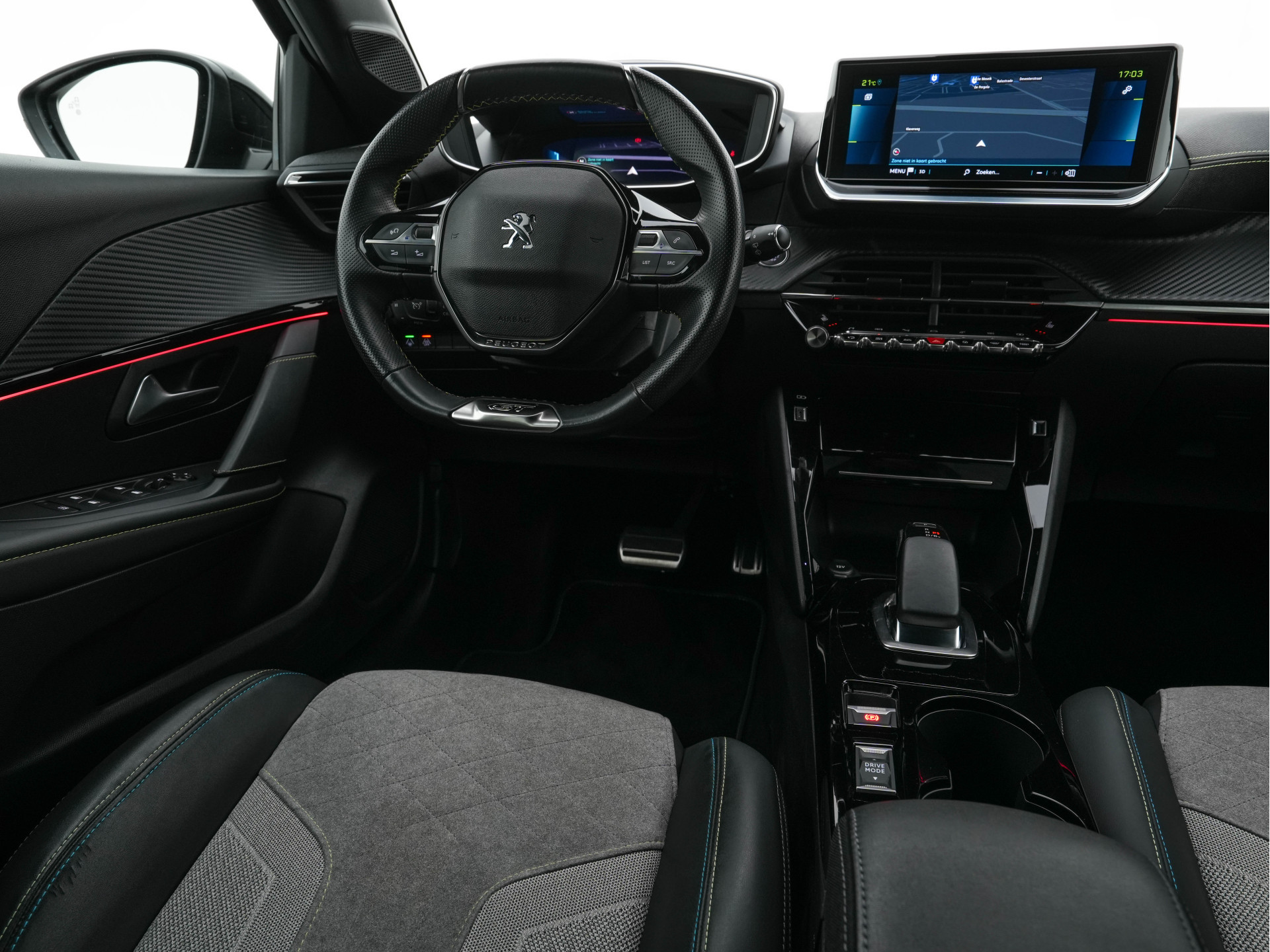 Peugeot e-208 EV GT-Line 350 50 kWh [ 3-Fase ] {SOH-90%} (INCL-BTW) *FULL-LED | DIGI-COCKPIT | BLINDSPOT | CAMERA | LEATHER-ALCANTARA | NAVI-FULLMAP | LANE-ASSIST | KEYLESS | DAB | CCS-FASTLOADER | HEATED-SPORTSEATS | AMBIENT-LIGHT | 17"ALU*