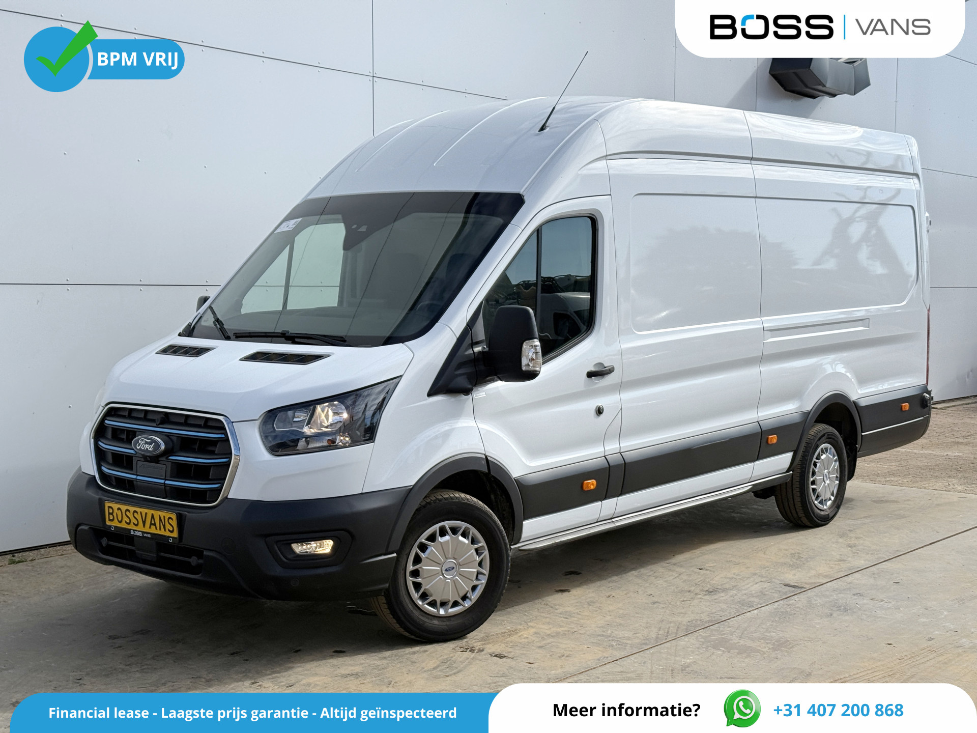 Ford e-Transit 68kWh 184PK L4H3 316km WLTP BEV Snelladen Carplay Climate control Parkeersensoren v+a Stoelverwarming