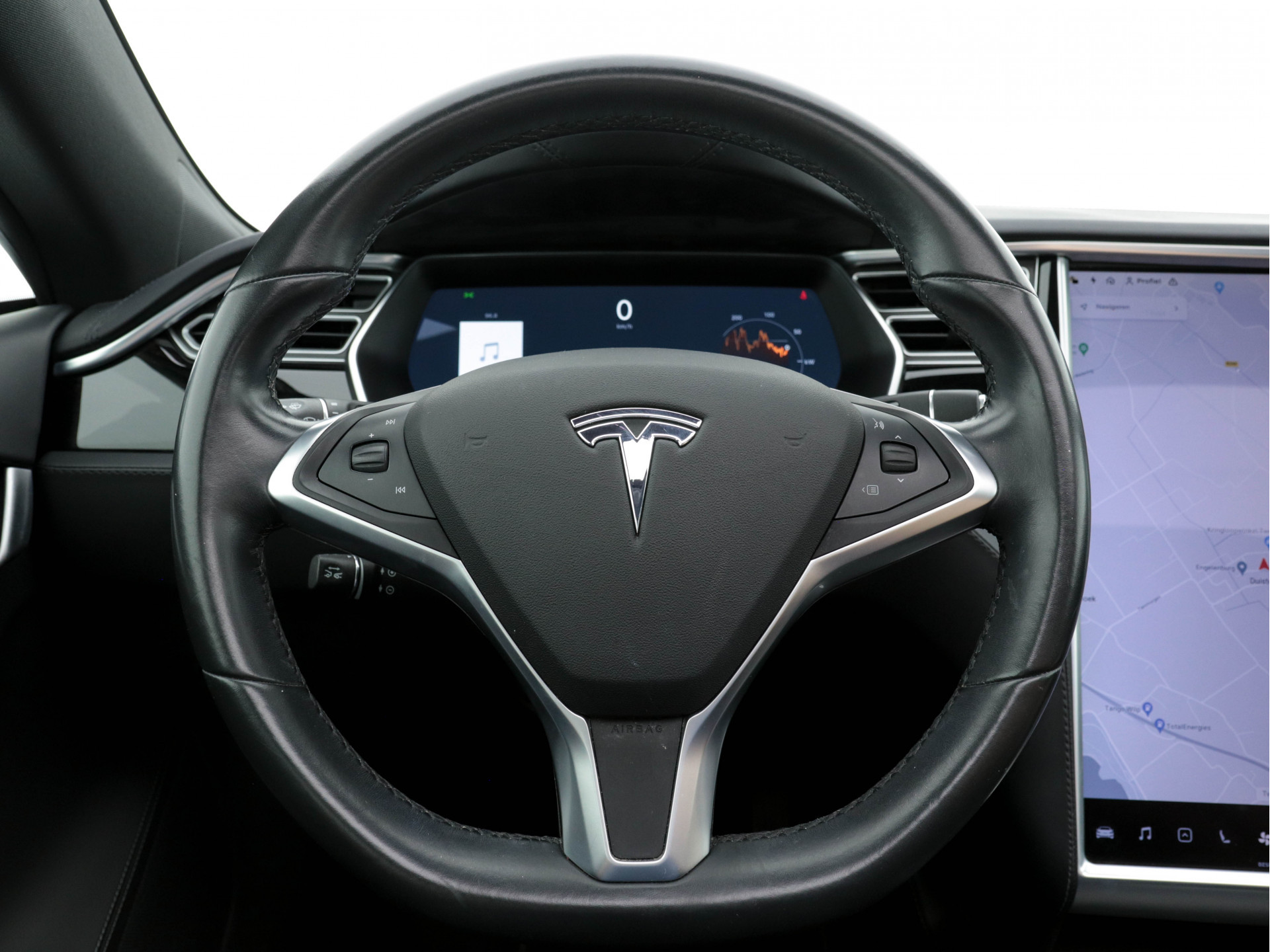 Tesla Model S 235 Kw Base [ 3-Fase ] (INCL-BTW) *PANO | AUTO-PILOT | KEYLESS | FULL-LED | 1/2-LEATHER | NAVI-FULLMAP | SURROUND-VIEW | APP-CONNECT | LANE-ASSIST | DIGI-COCKPIT | DAB | SPORT-SEATS | 19"ALU