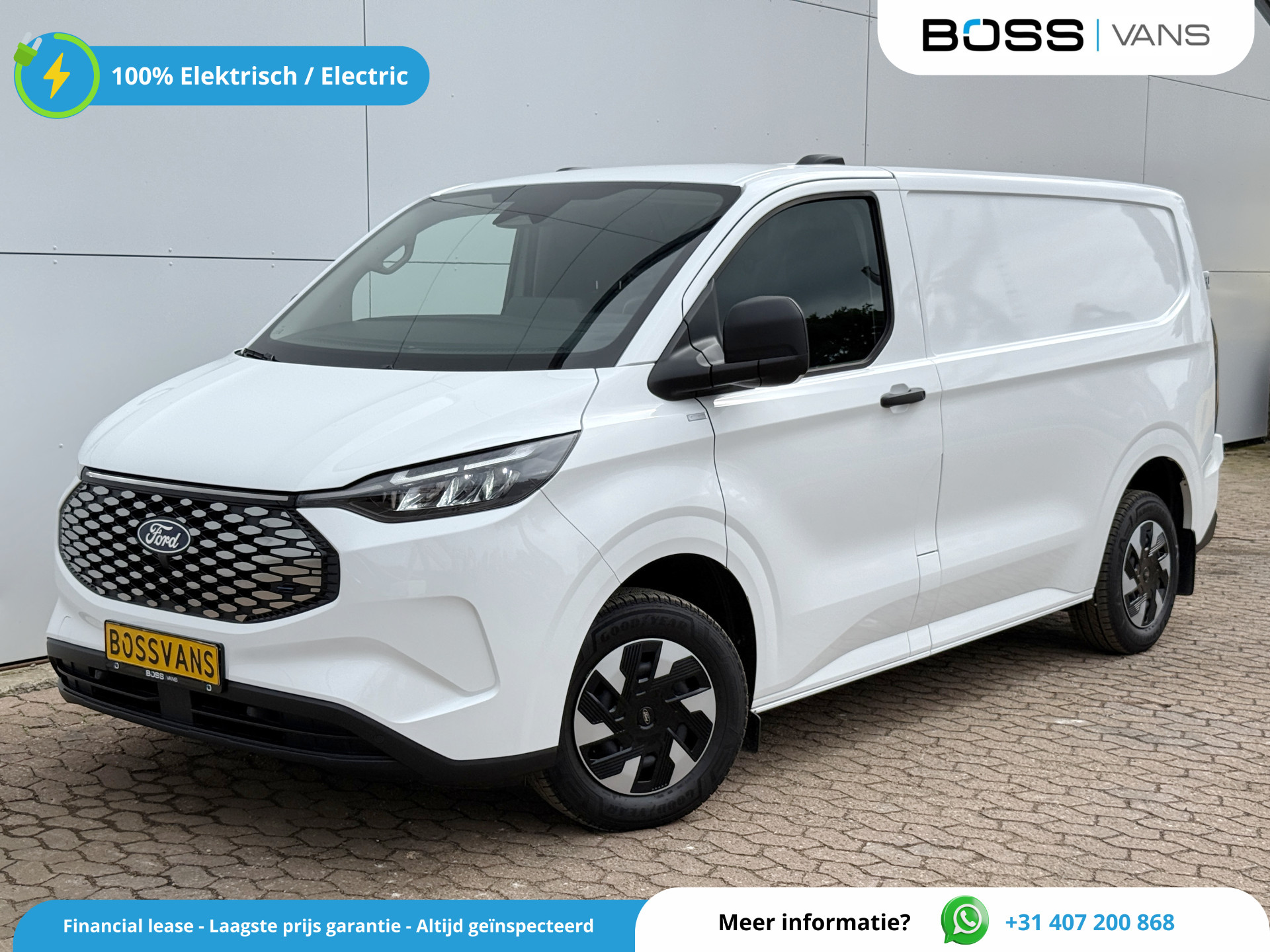 Ford e-Transit Custom 65kWh 136PK Elektrisch L1 344KM WLTP 2300kg Trekvermogen BEV Snelladen LED ACC Camera Carplay Parkeersensoren v+a