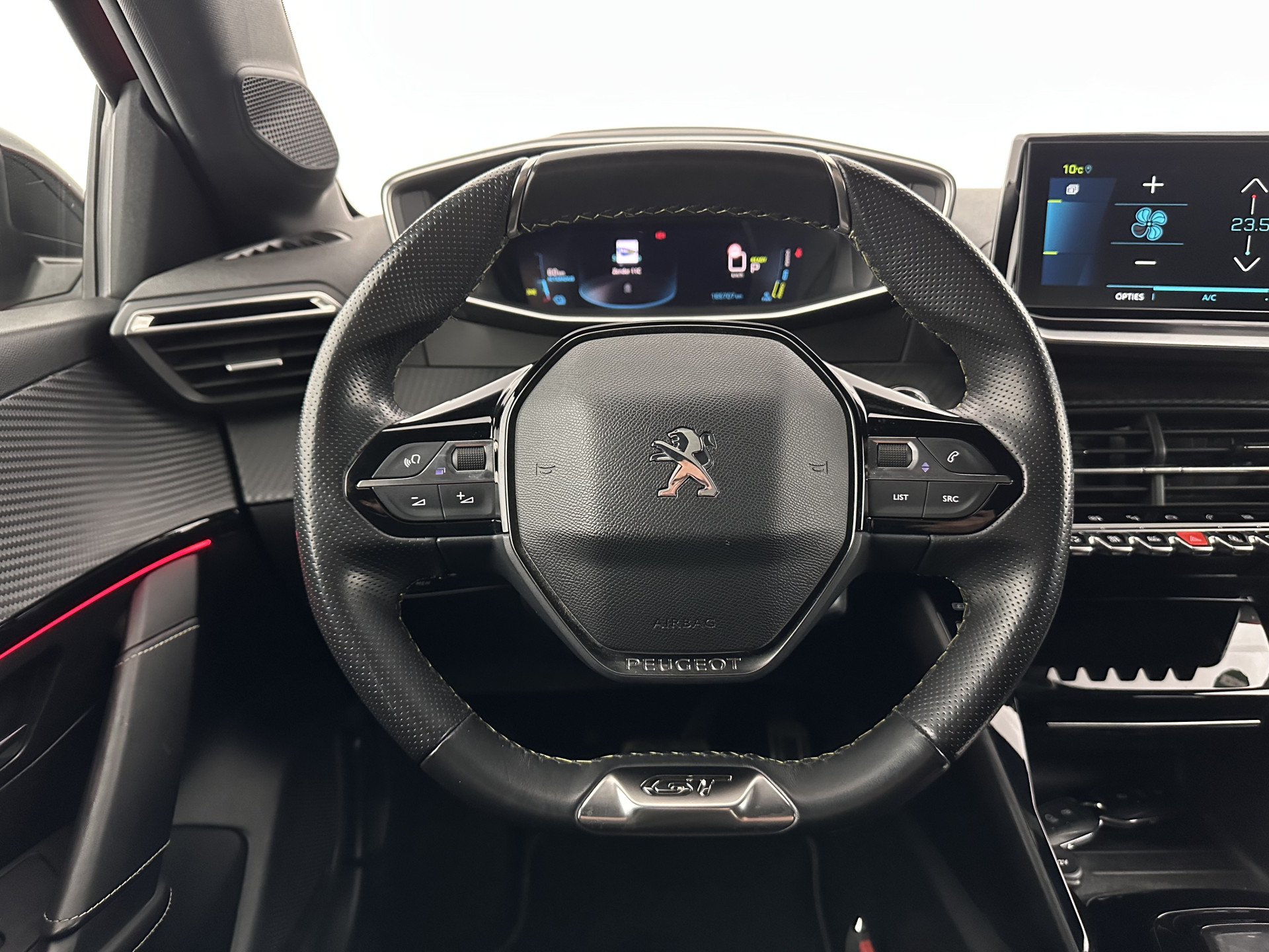 Peugeot e-208 EV GT Pack 50 kWh [ 3-Fase-11kW ] {SOH-88%] (INCL-BTW) *HEATPUMP | FULL-LED | DIGI-COCKPIT | BLINDSPOT | CAMERA | LEATHER-ALCANTARA | AMBIENTLIGHT | NAVI-FULLMAP | LANE-ASSIST | KEYLESS | DAB | CCS-FASTLOADER | HEATED-SPORTSEATS | PRIV