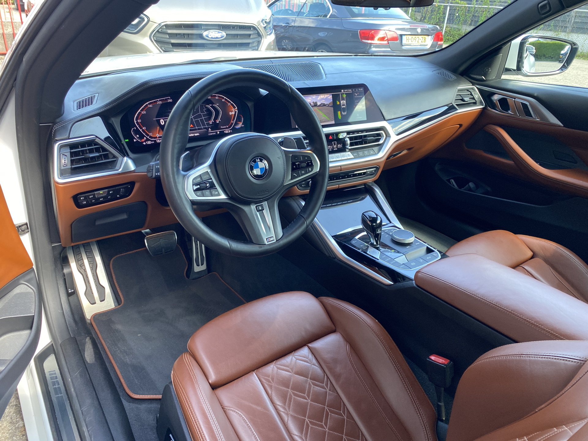 BMW 4-serie Cabrio 420i M-Sport 184 pk High Executive AUT. | dealer onderh. | cognac leder | memory seat | trekhaak | stoel-/stuurverw.