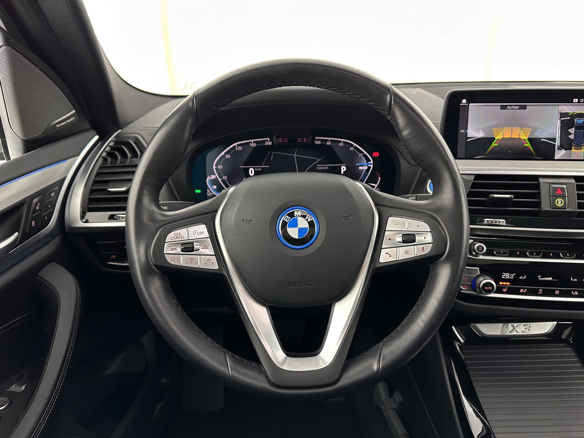 BMW iX3 High Executive 80 kWh [ 3-Fase-11kW ] {SOH-98%} (INCL-BTW) Aut. *PANO | LEATHER | HARMAN/KARDON | FULL-LED | BLINDSPOT | MEMORY-PACK | DIGI-COCKPIT | HEATED-SPORTSEATS | KEYLESS | TOPVIEW | DAB+ | NAVI-FULLMAP | HEAD-UP | PRIVACY-GLASS | .