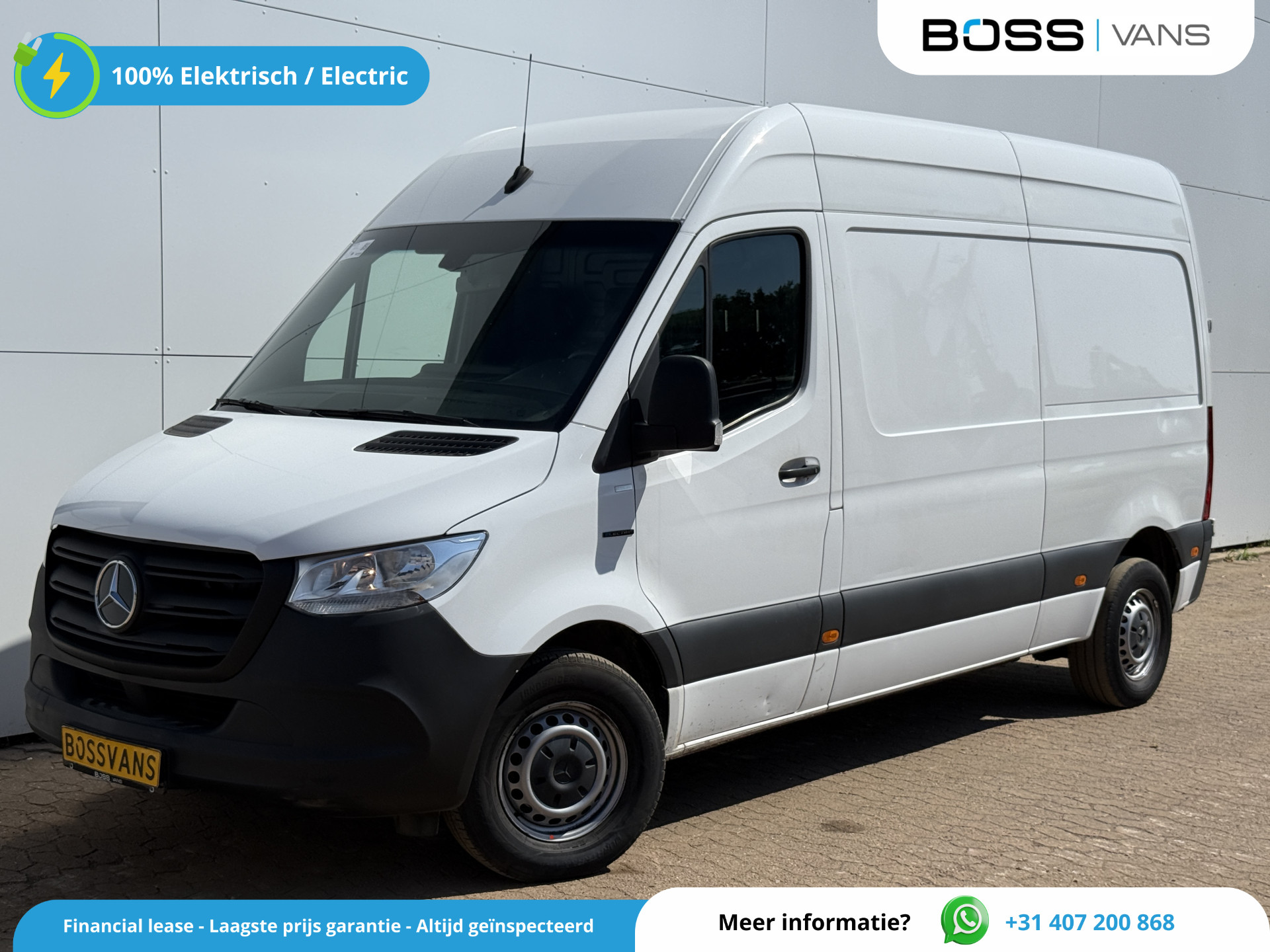 Mercedes-Benz eSprinter 312 55kWh L2H2 Elektrisch 168km WLTP 80kw Snelladen Climate Control