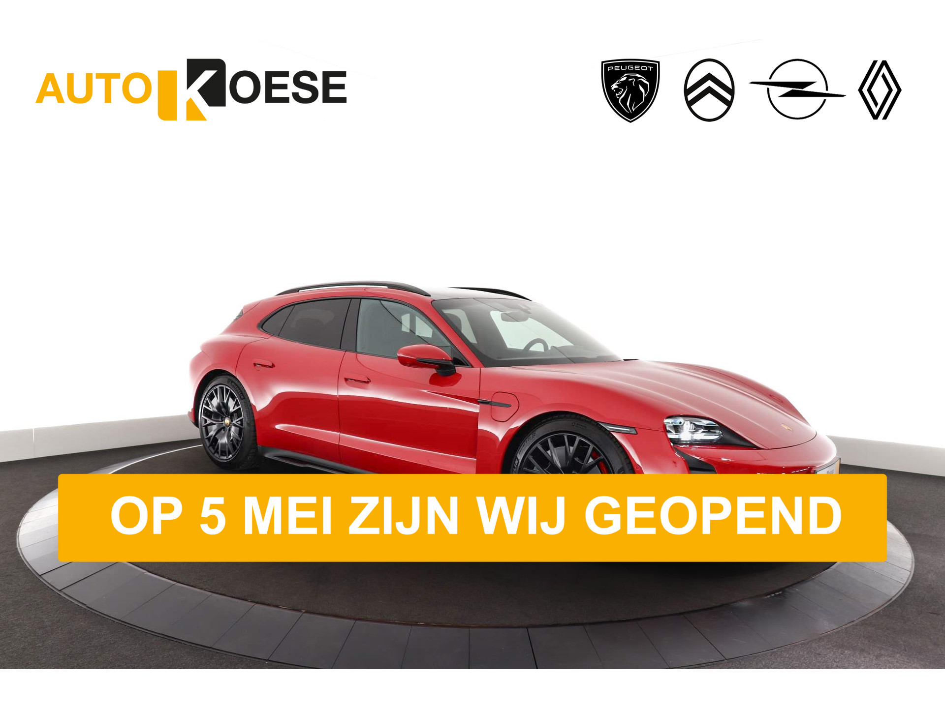 Porsche Taycan Sport Turismo GTS | 93 kWh Accu Plus | Surround View | InnoDrive | Sport Chrono Pakket | Panoramadak