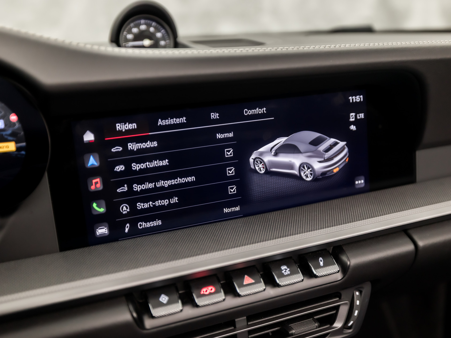Porsche 911 Cabrio 3.0 Carrera 385Pk (SPORT CHRONO PAKKET, SPORTUITLAAT, BOSE AUDIO, LED MATRIX, APPLE CARPLAY, CAMERA, SFEERVERLICHTING, STOELVERWARMING, NIEUWSTAAT)