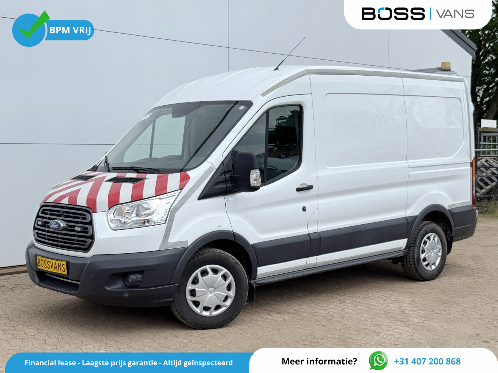 Ford Transit 2.0 TDCI 130PK L2H2 Airco Cruise Control Parkeersensoren Stoelverwarming Zwaailampen Kastwand Inbouw