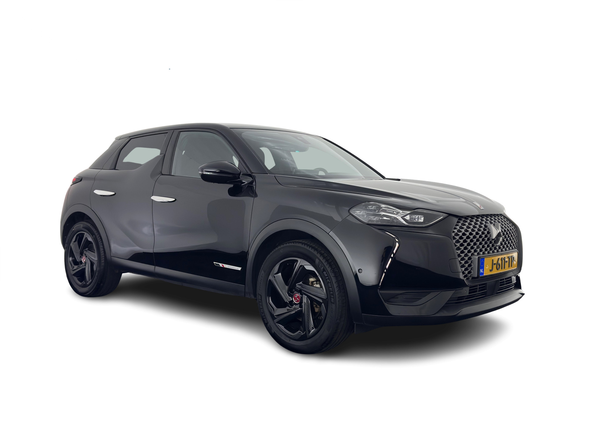 DS 3 Crossback E-Tense Performance Line+ 50 kWh [ 3-Fase ] {SOH-90%} (INCL-BTW) *LEATHER-FABRIC | MATRIX-LED | ADAPTIVE-CRUISE | DIGI-COCKPIT | HEATED-SPORTSEATS | CAMERA | KEYLESS | NAVI-FULLMAP | DAB+ | ECC | PDC | PRIVACY-GLASS | 18''ALU*