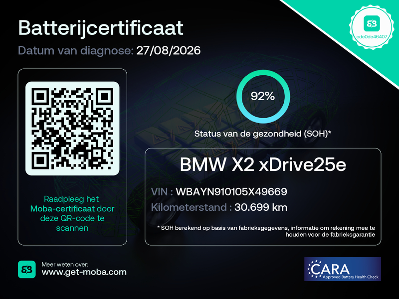 BMW X2 xDrive25e PHEV 220 pk | SOH 92% | M Sport int. | Adaptive Cruise  | Camera |