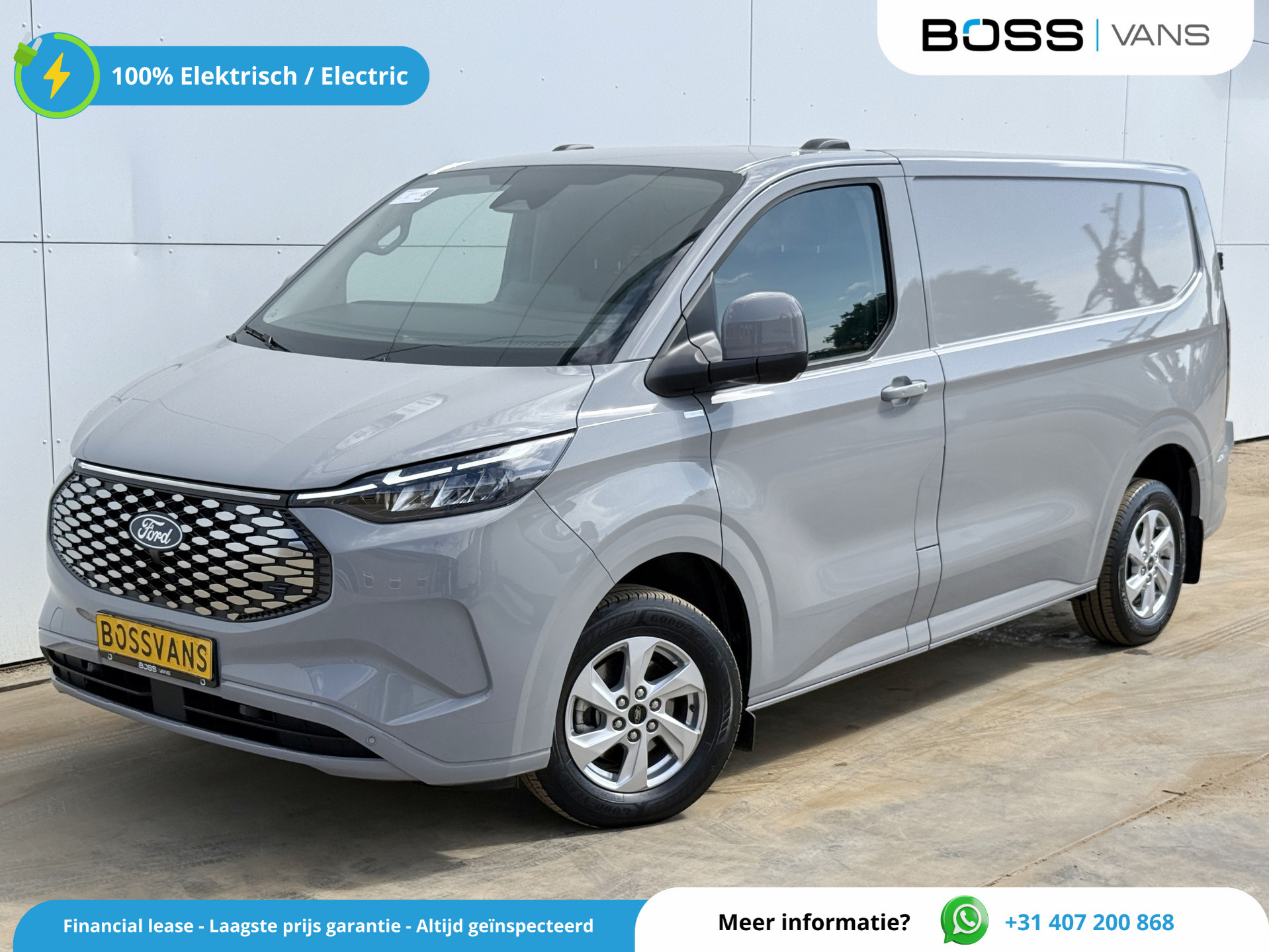 Ford e-Transit Custom 65 kWh 218PK Elektrisch 344km WLTP 2300kg Trekvermogen BEV Snelladen Stoelverwarming LED Cruise Control Camera Carplay Parkeersensoren v+a