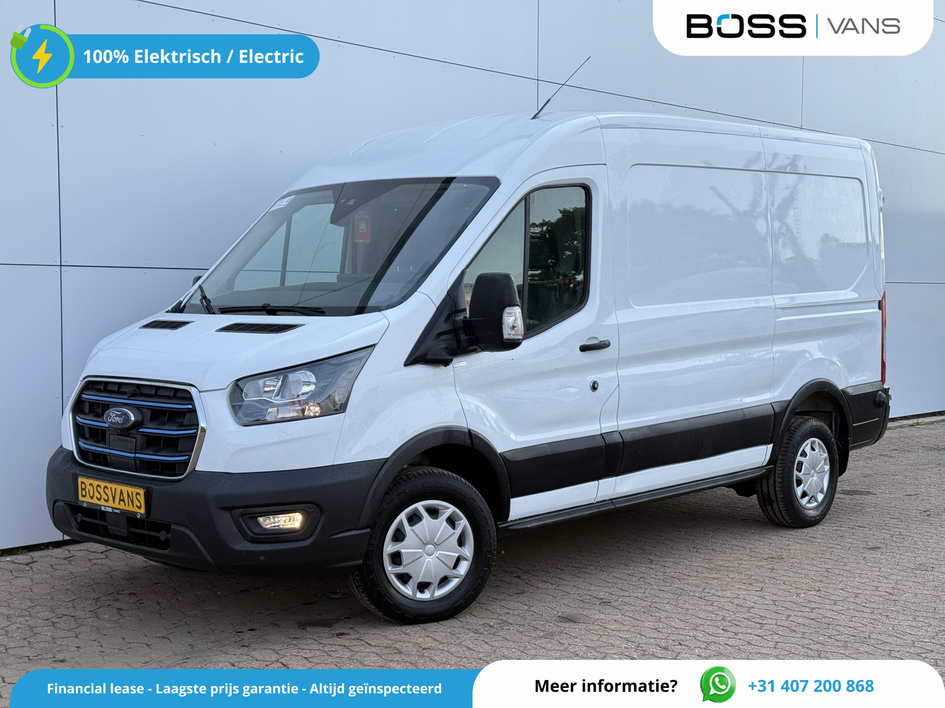 Ford e-Transit 68kWh 184PK L2H2 317km WLTP 95,6% (SOH) BEV Snelladen 360° Camera Cruise control Climate control Carplay Navigatie Parkeersensoren