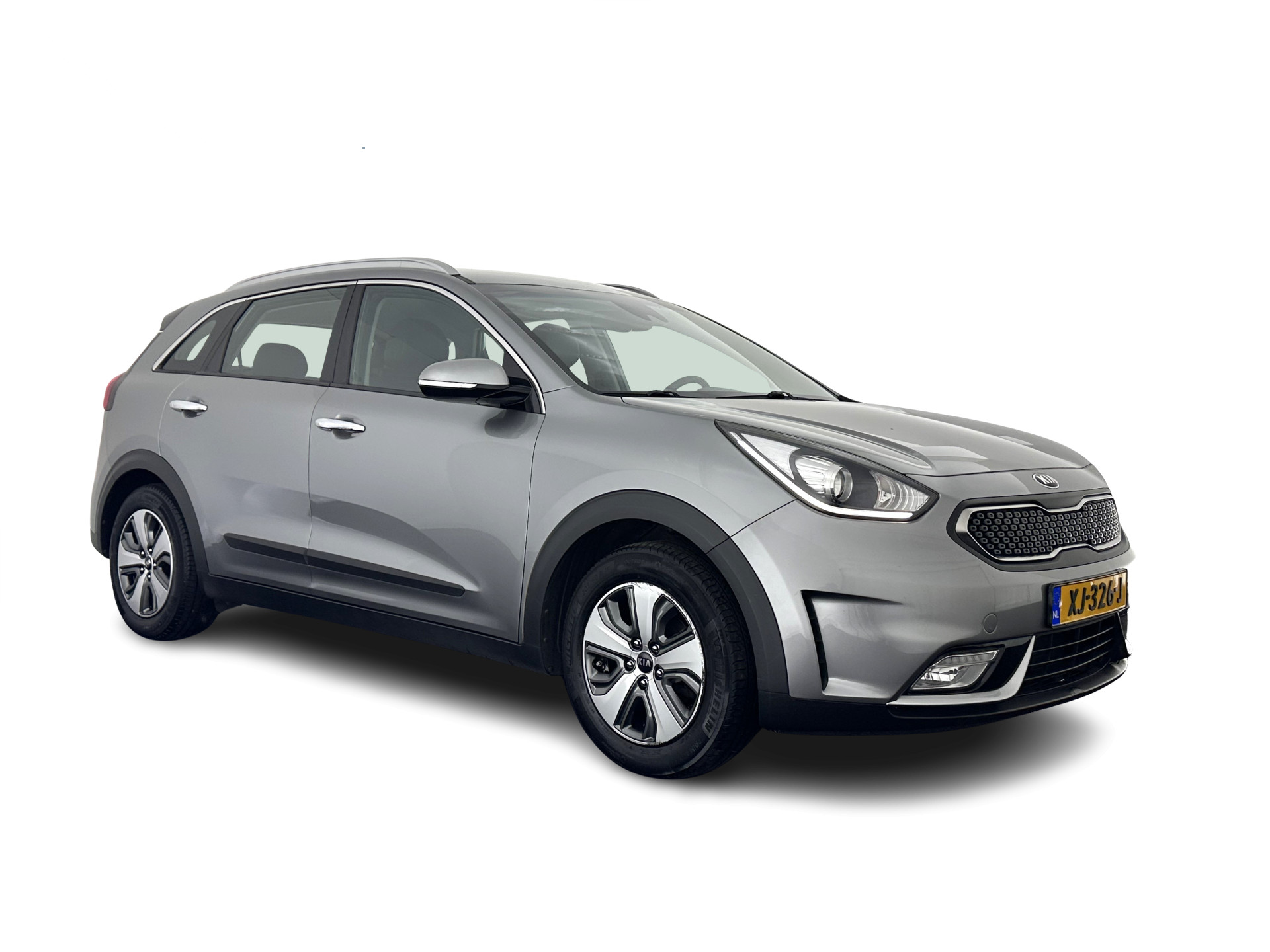 Kia Niro 1.6 GDi Hybrid ExecutiveLine (INCL.BTW) Aut. *LEATHER-FABRIC | NAVI-FULLMAP | KEYLESS | CAMERA | COMFORT-SEATS | DIGI-COCKPIT | LANE-ASSIST | ECC | CARPLAY | PDC | TOWBAR | 16''ALU*