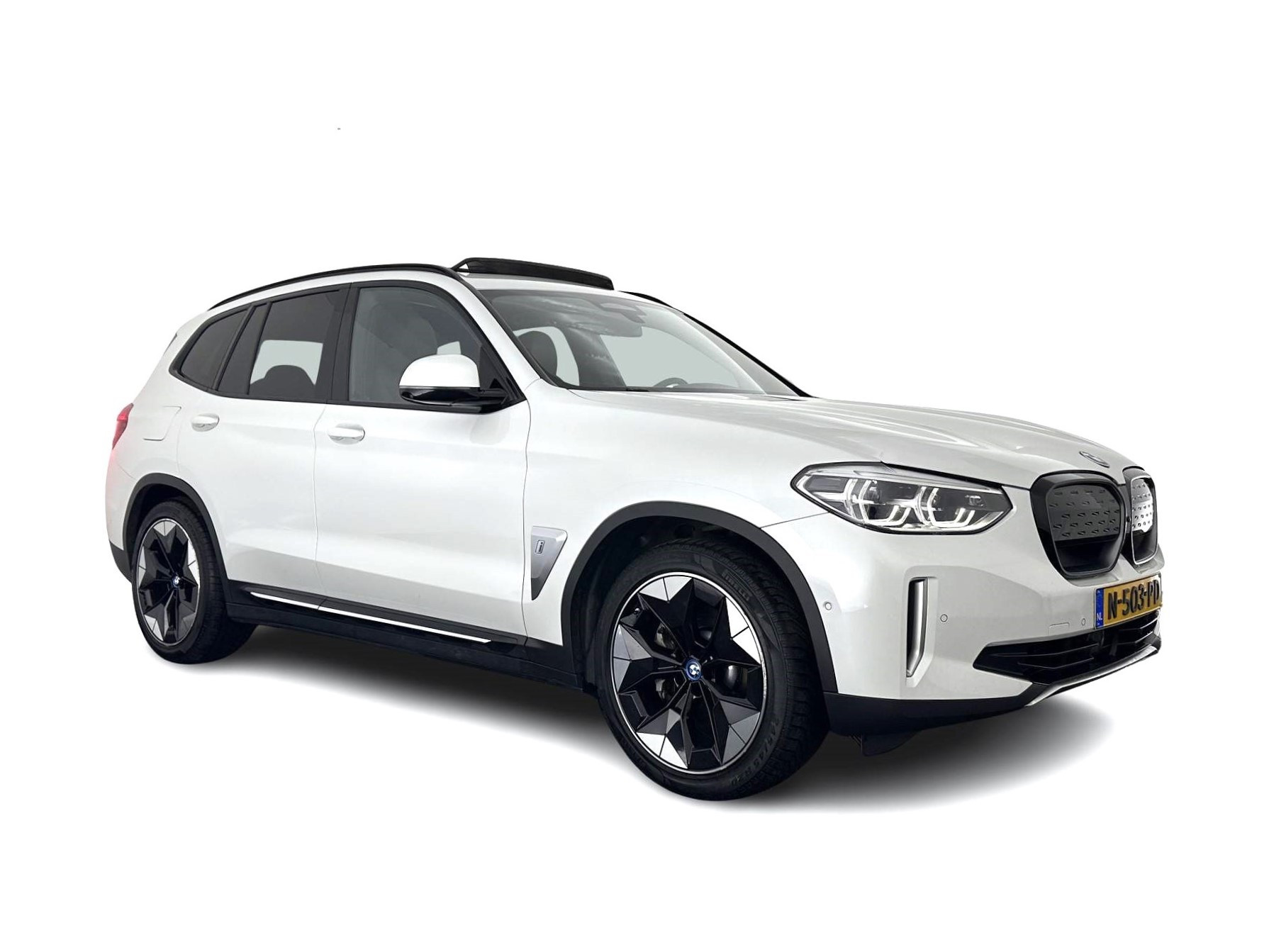 BMW iX3 High Executive 80 kWh [ 3-Fase ] (INCL-BTW) Aut. *PANO | LEATHER | HARMAN/KARDON | FULL-LED | BLINDSPOT | MEMORY-PACK | DIGI-COCKPIT | HEATED-SPORTSEATS | KEYLESS | TOPVIEW | DAB+ | NAVI-FULLMAP | HEAD-UP | PRIVACY-GLASS | 2