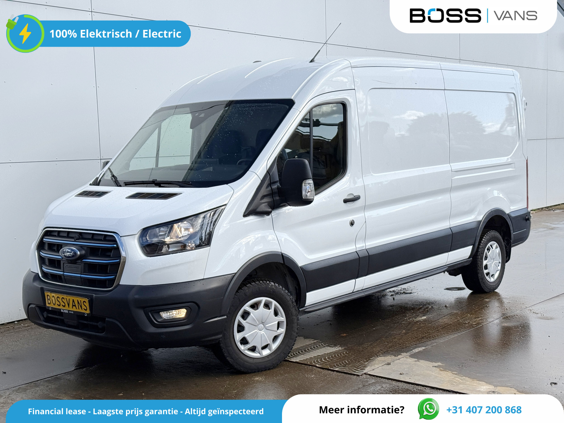Ford e-Transit 68kWh 184PK L3H2 317km WLTP BEV Snelladen 360° Camera Cruise control Climate control Carplay Navigatie Parkeersensoren